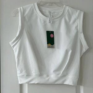 Halara white crop top